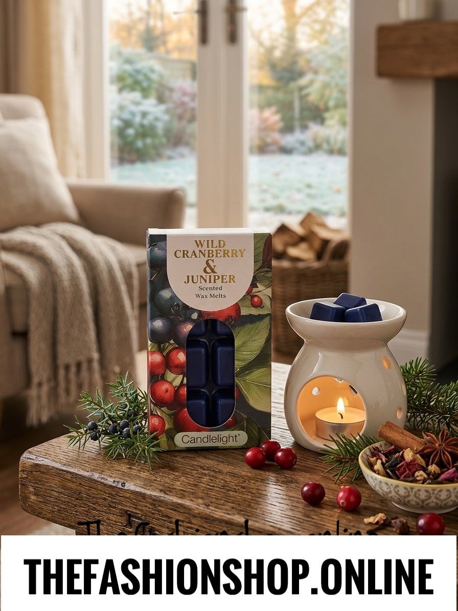 Candlelight pack of 8 wax melts Wild Cranberry and Juniper