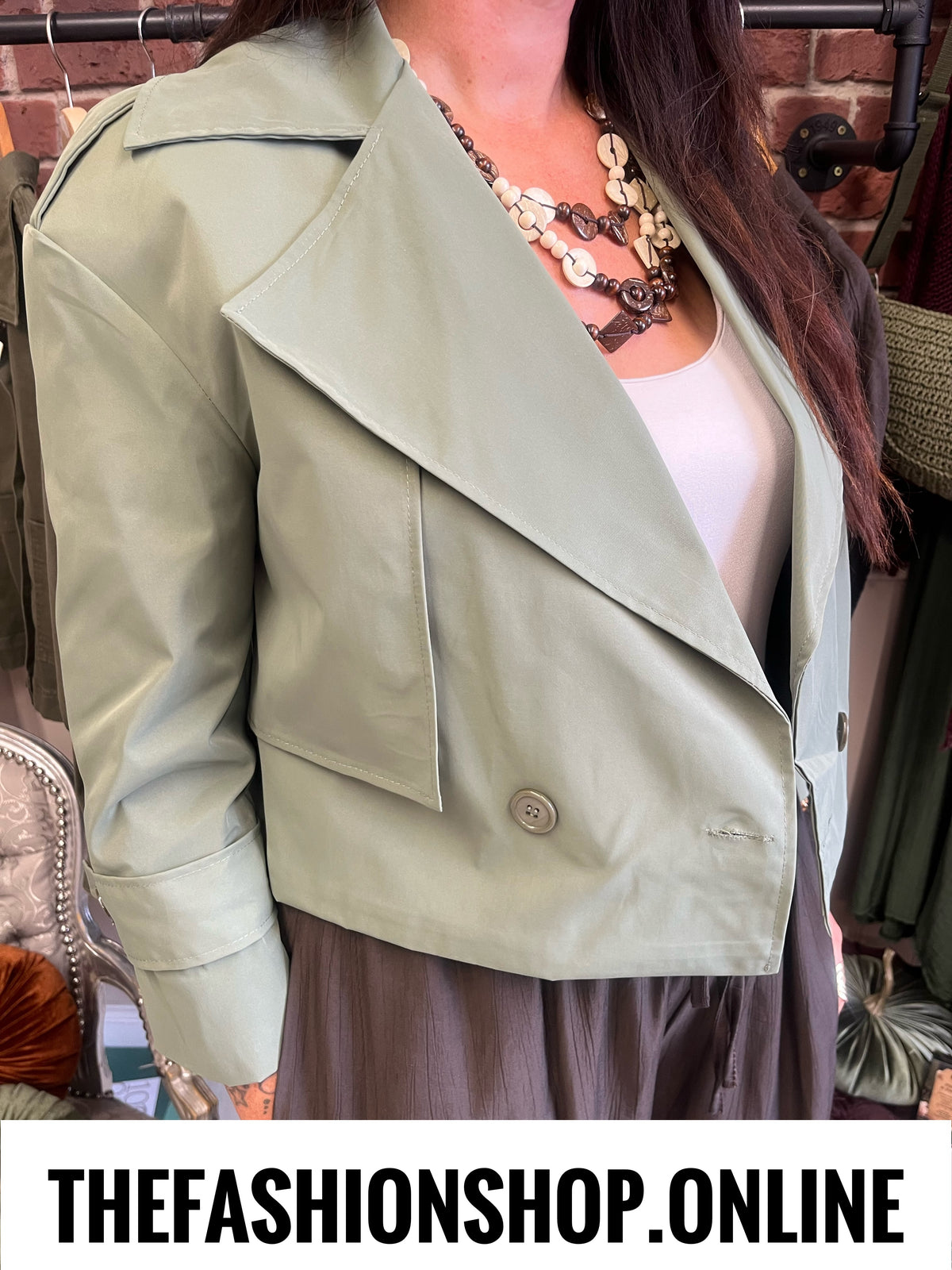 Jamie khaki trench jacket 8-16