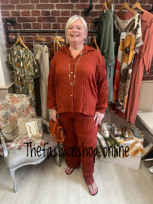 Amelia rust pin tuck co-ord 14-20