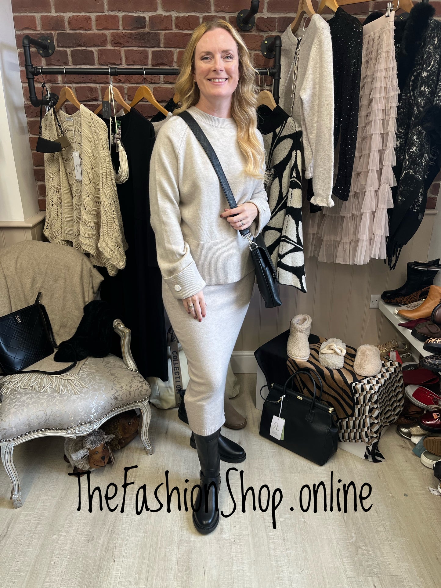 Andrea beige skirt co-ord 8-14