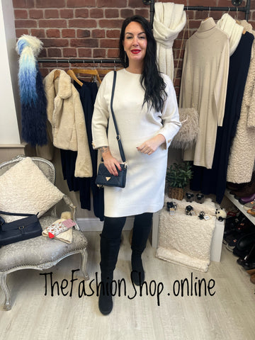 Sara cream cashmere mix jumper dress 12-16