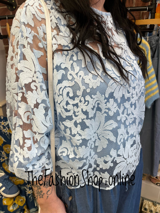 Rosalyn blue lace top 12-18