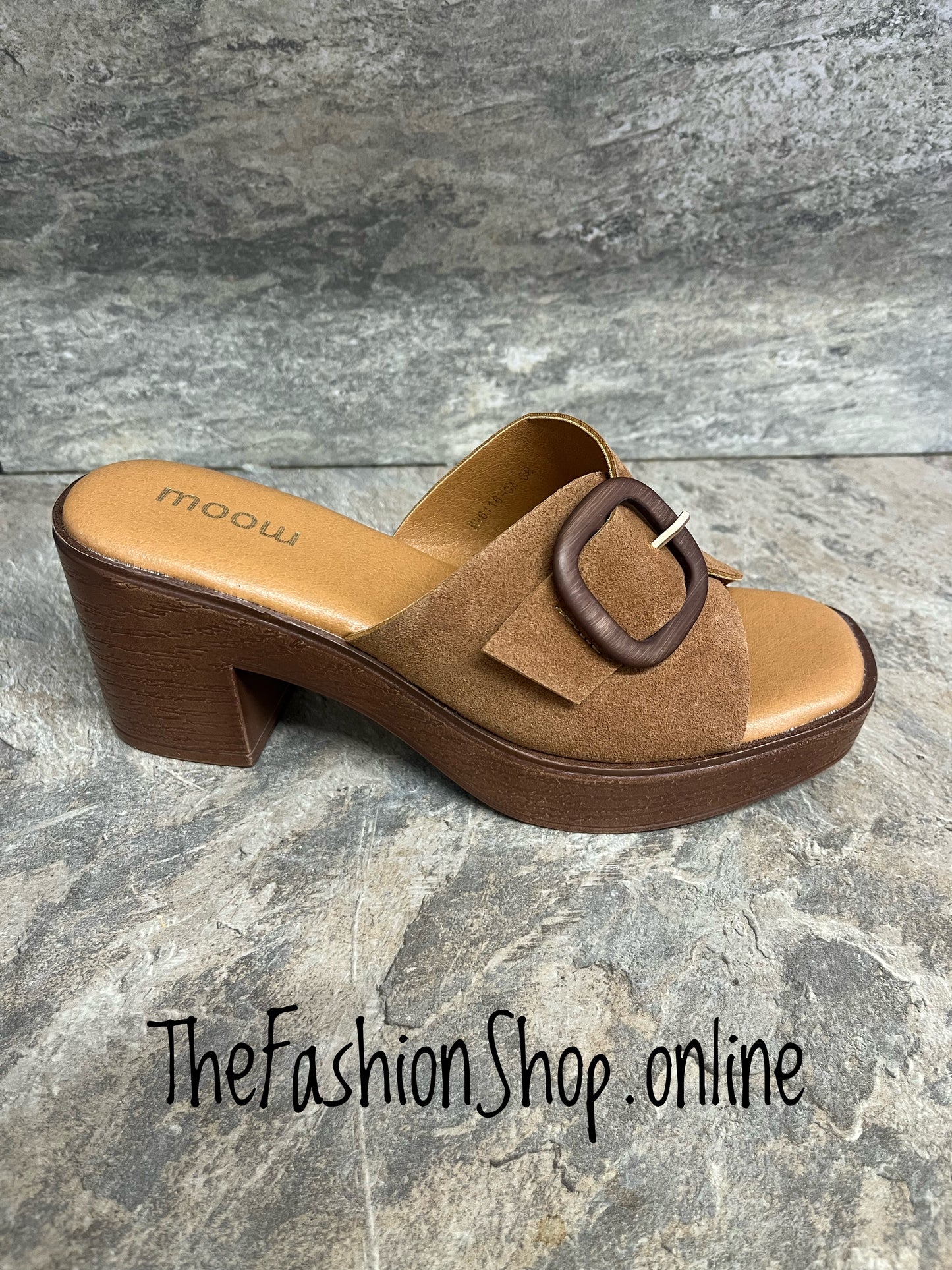 Jamie camel block heel mules sizes 3-8 (36-41)