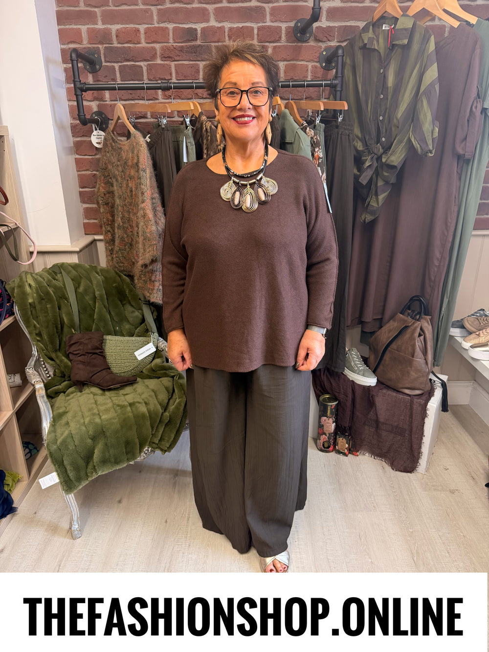 Esme chestnut brown  soft jumper 16-22