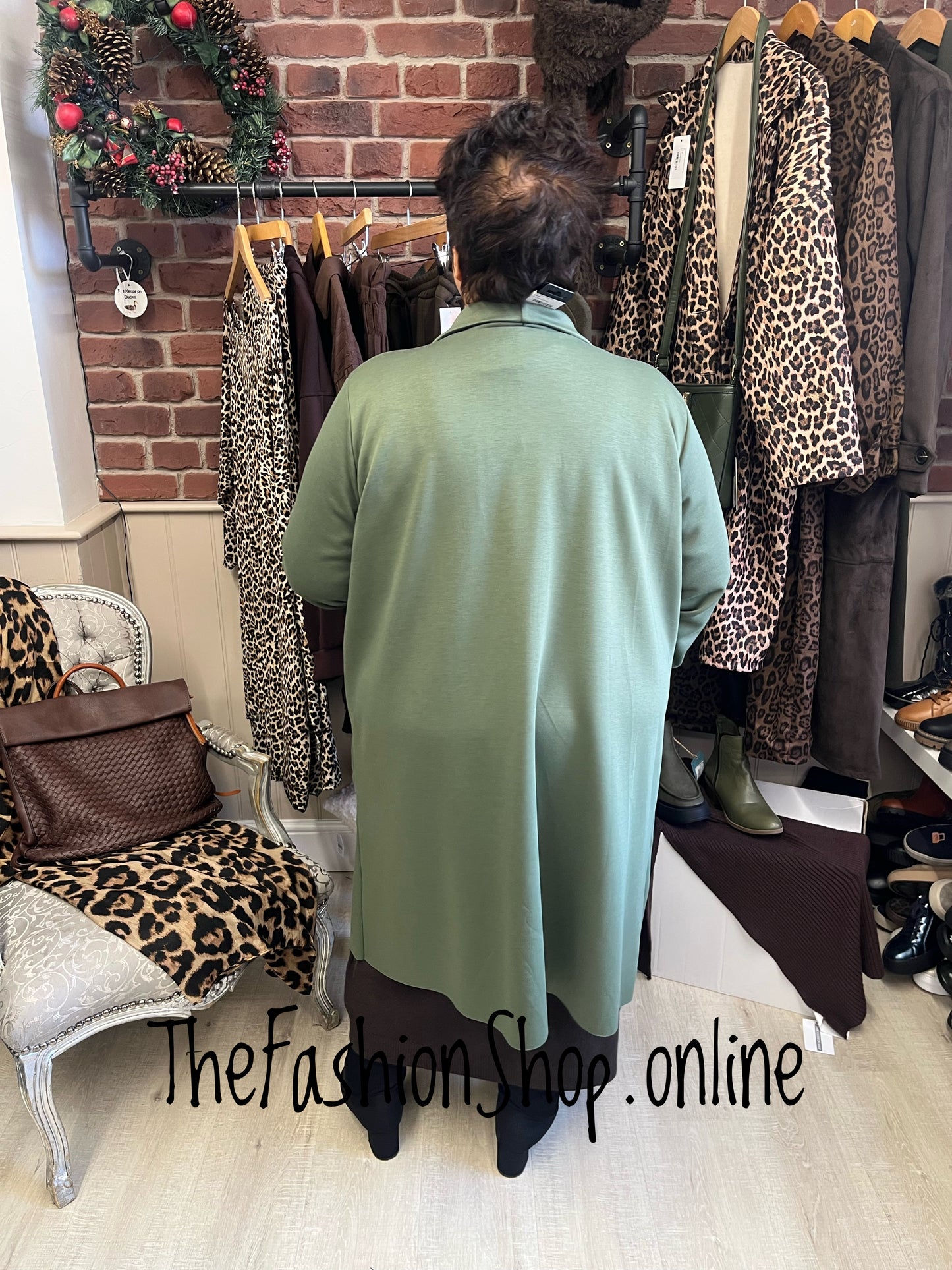 Erin khaki waterfall jacket 14-22