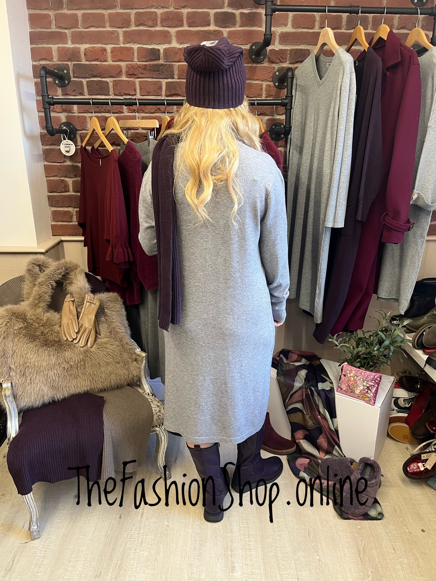 Esther grey cashmere mix jumper dress 12-16