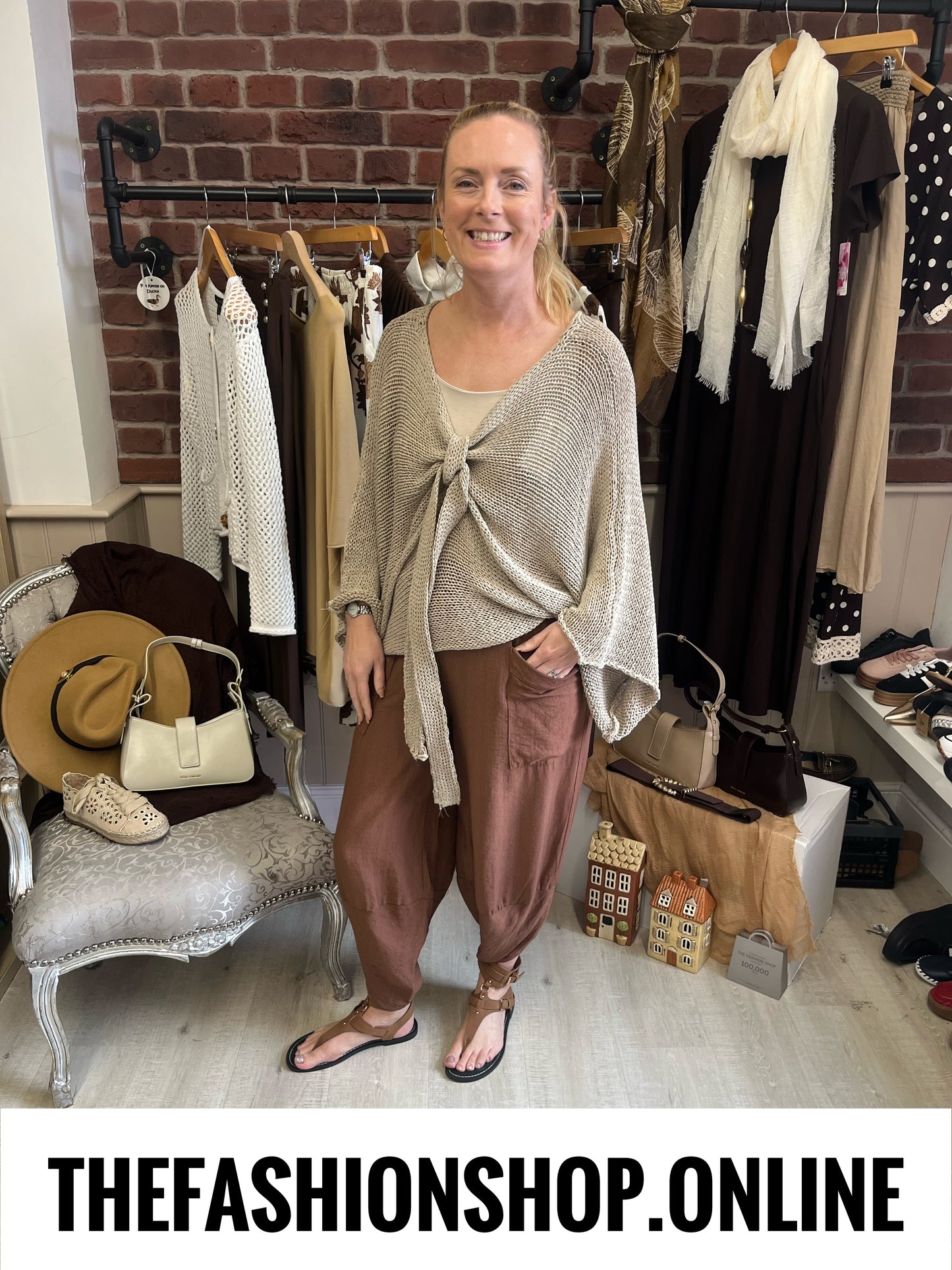 Jessie tan tulip hem trousers 8-16