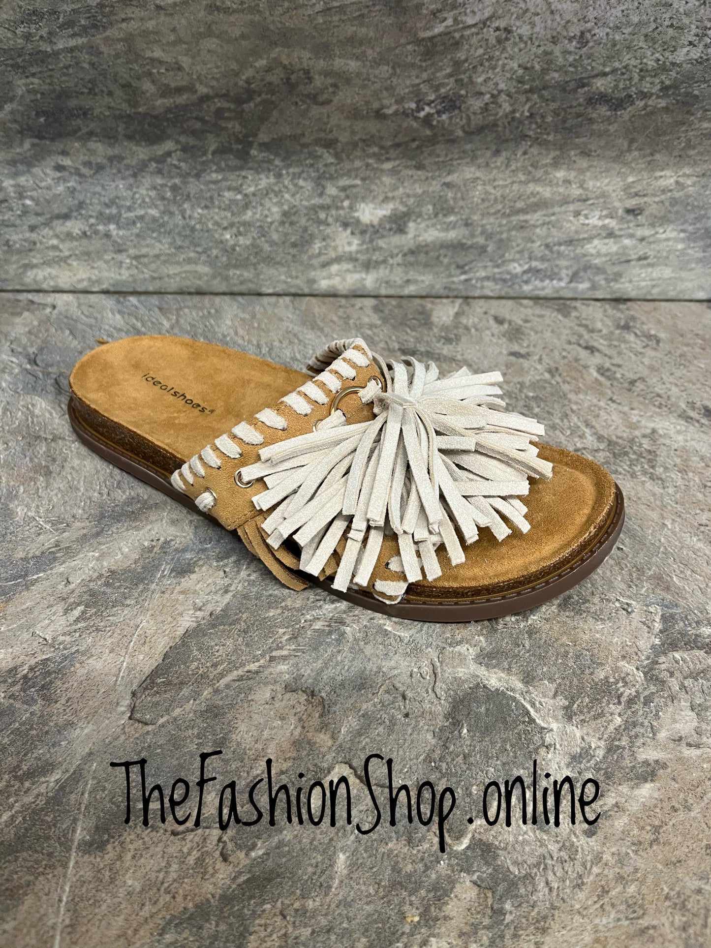 Jasmine camel boho tassel sandals sizes 3-8 (36-41)
