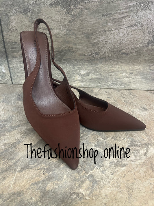 Lorna brown sling back shoe sizes 3-8