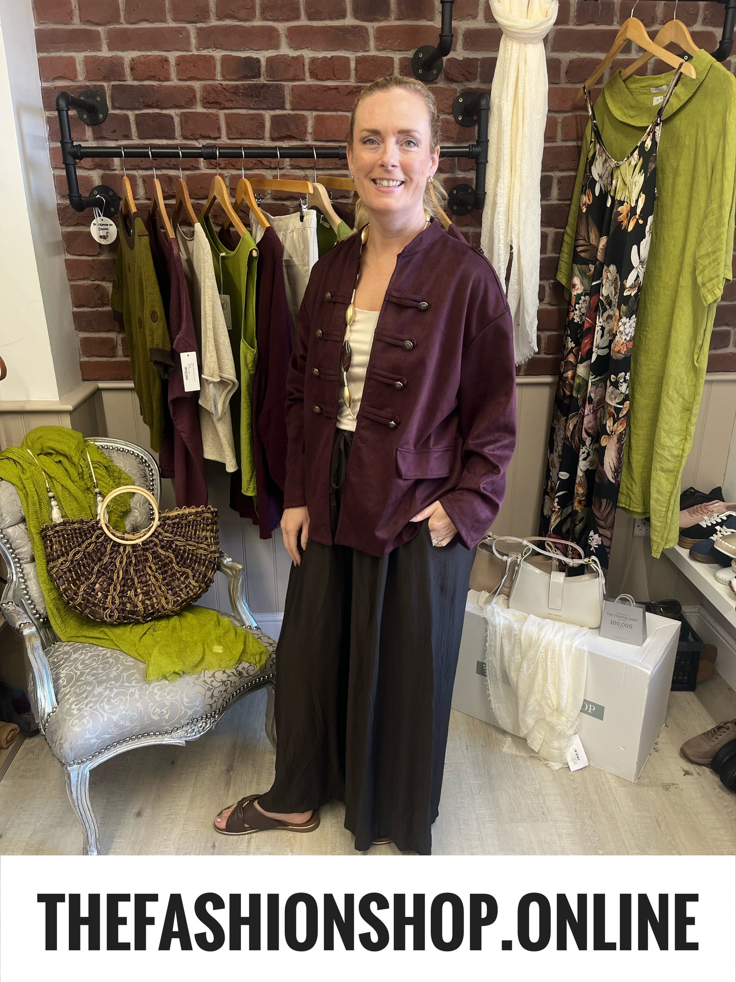 Kimberley mulberry faux suede military jacket 12-18