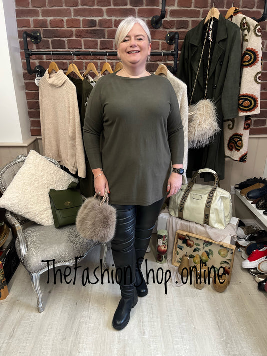 Georgia khaki button back jumper 12-18