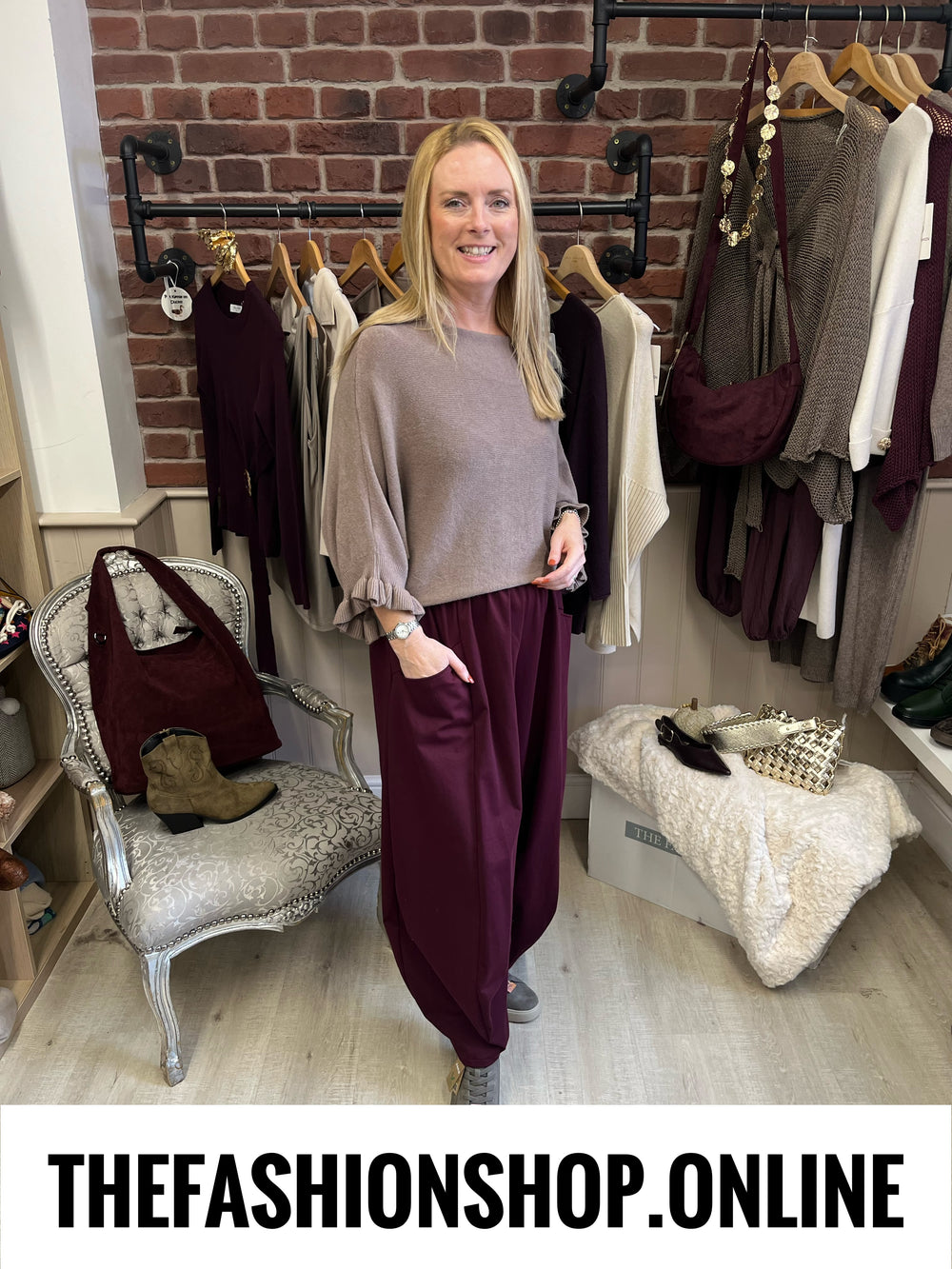 Zara mocha frill sleeve jumper 10-16