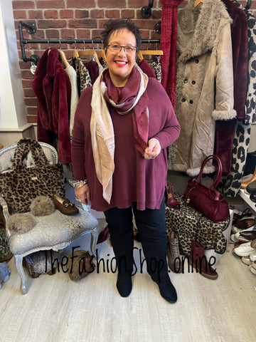 Milan wine oversized jumper 16-24