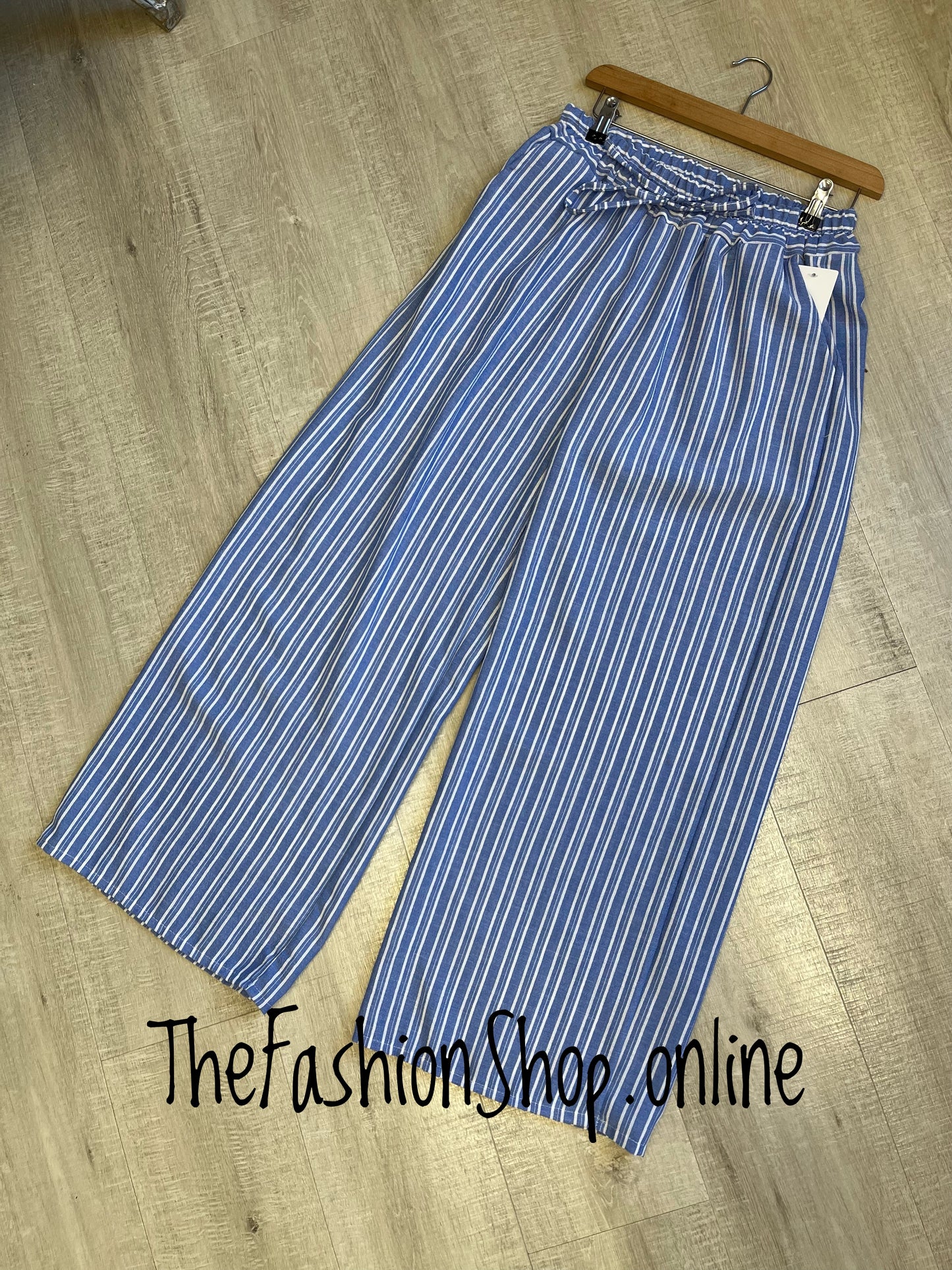 Kimberley blue and white striped trousers 10-16