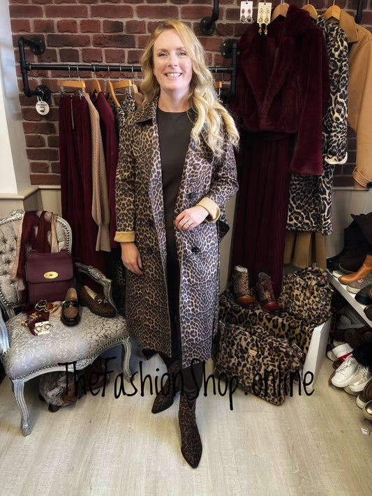 Angelo leopard print trench coat 8-12