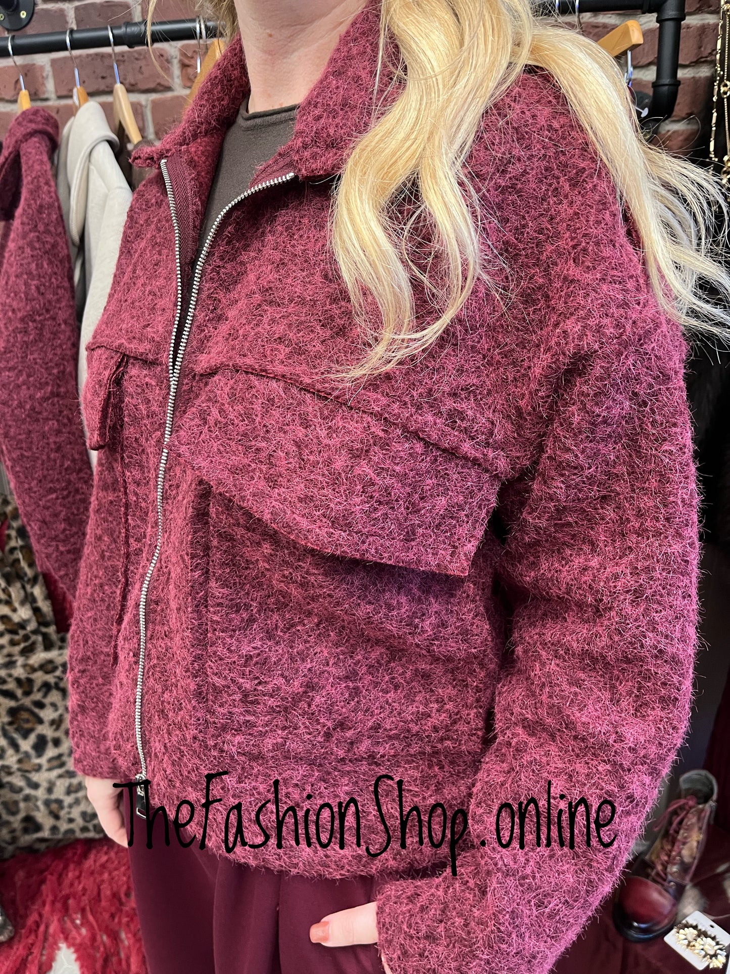 Lucy Wine Jacket with Zipper 10-18