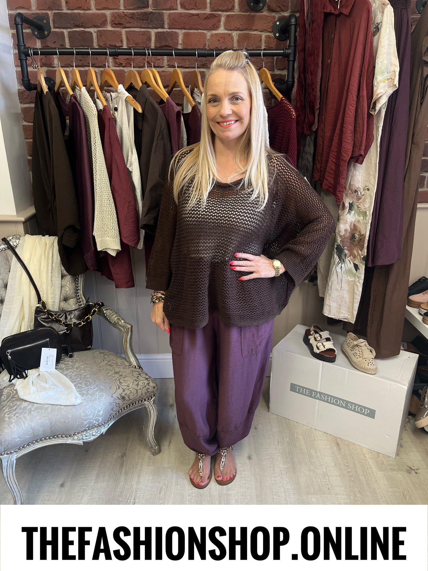 Nina brown three way knitted top 8-18