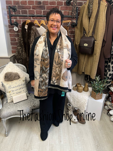 Brown Luxury Oriental Pashmina Scarf