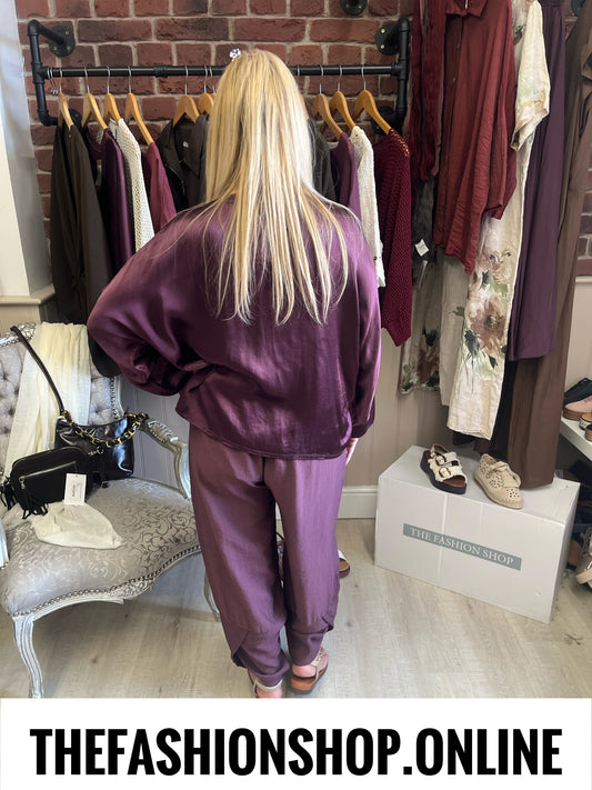 Remi mulberry button up blouse 10-16