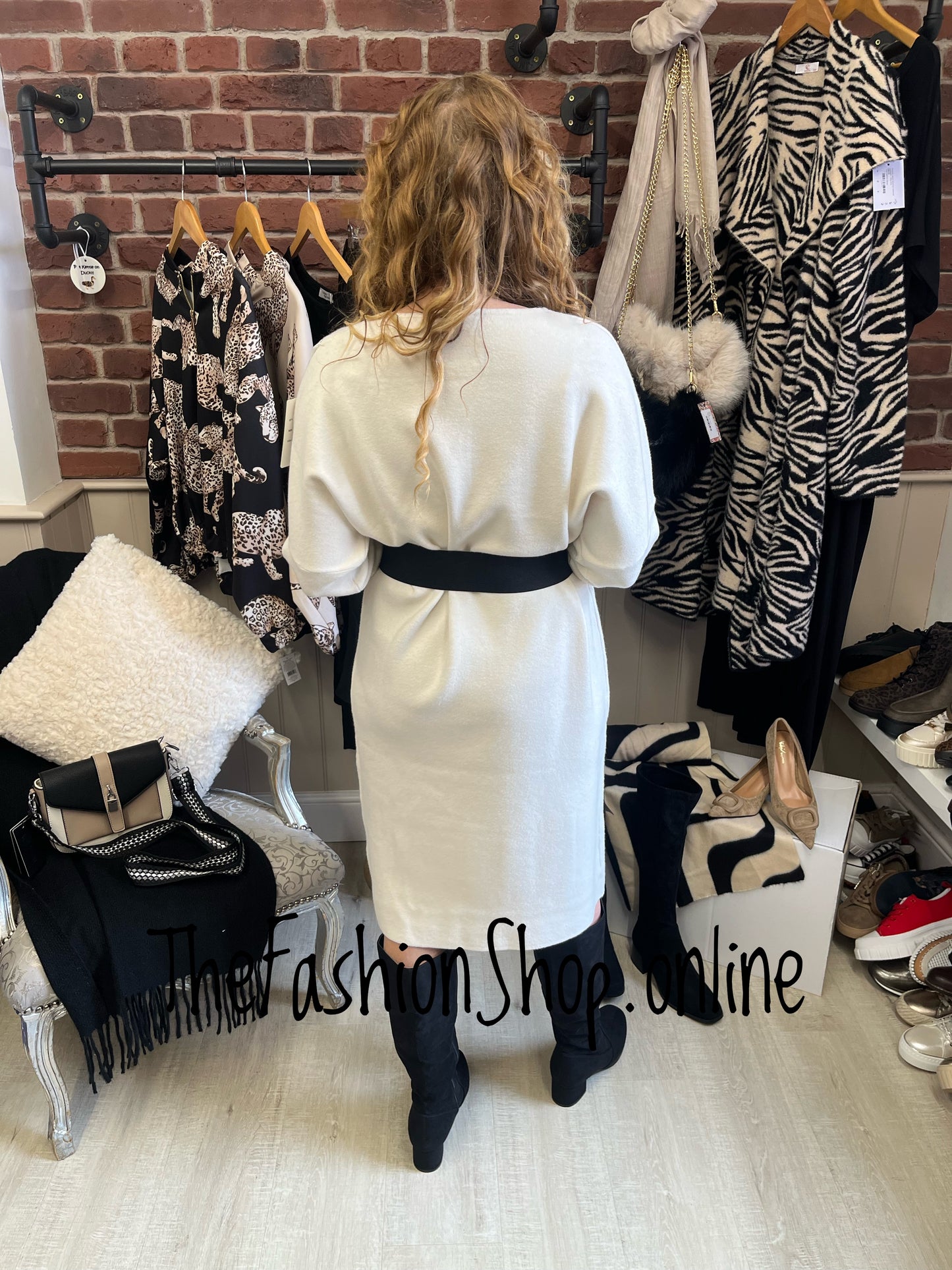 Sara cream cashmere mix jumper dress 12-16