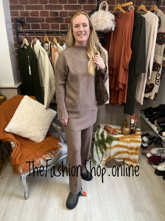 Emily brown cashmere mix co-ord 12-16
