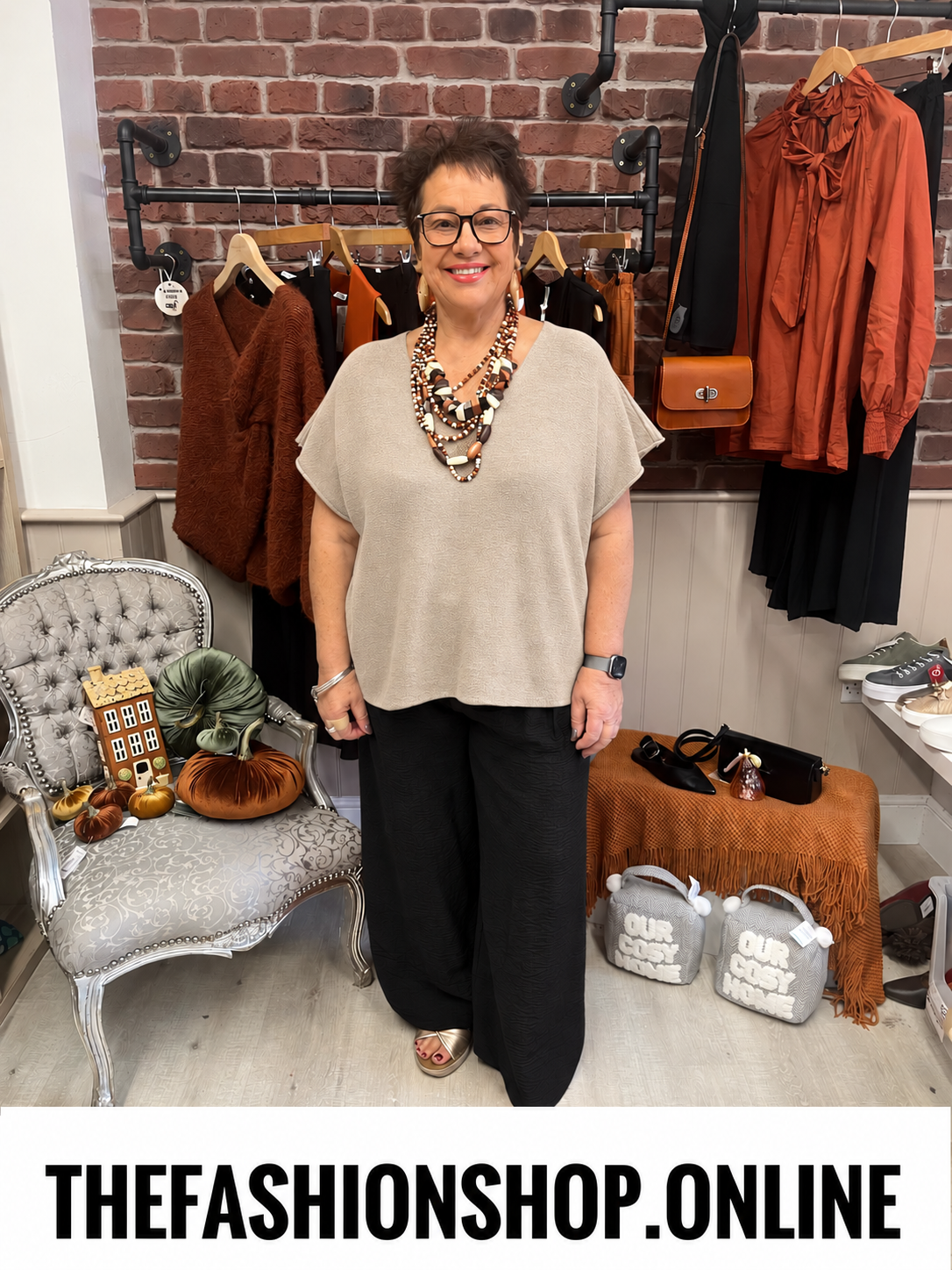 Elsa Stone V neck knitted top 10-20