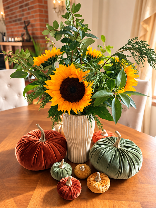 Candlelight Velour Pumpkin Emerald Green Cushion 18cm