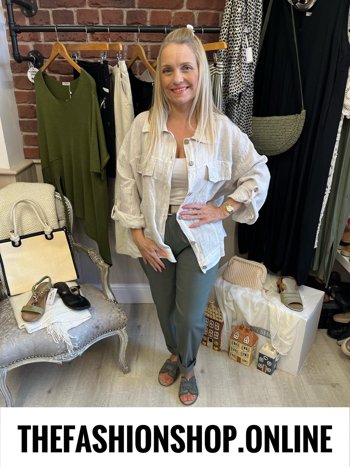 Enya beige linen jacket 14-18
