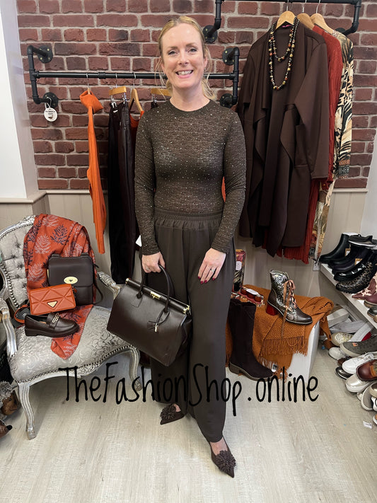 Kimberley brown crystal bodysuit 8-12