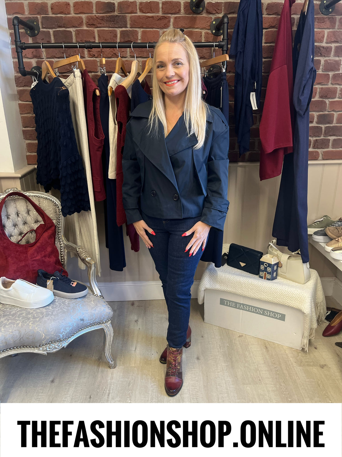 Jamie navy trench jacket 8-16