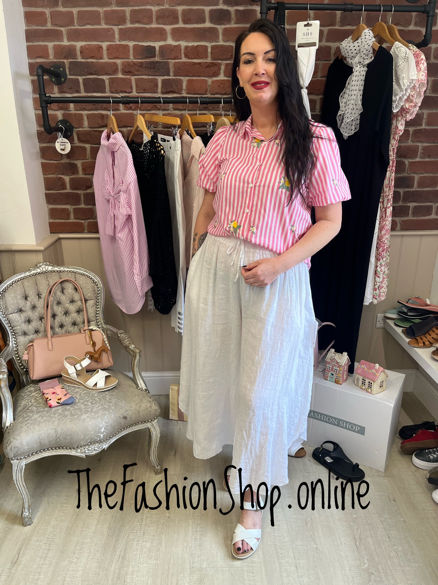 Harper white linen funky trousers 8-16