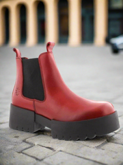 Fly of London Exia Rug red leather chunky Chelsea boot sizes 4-8