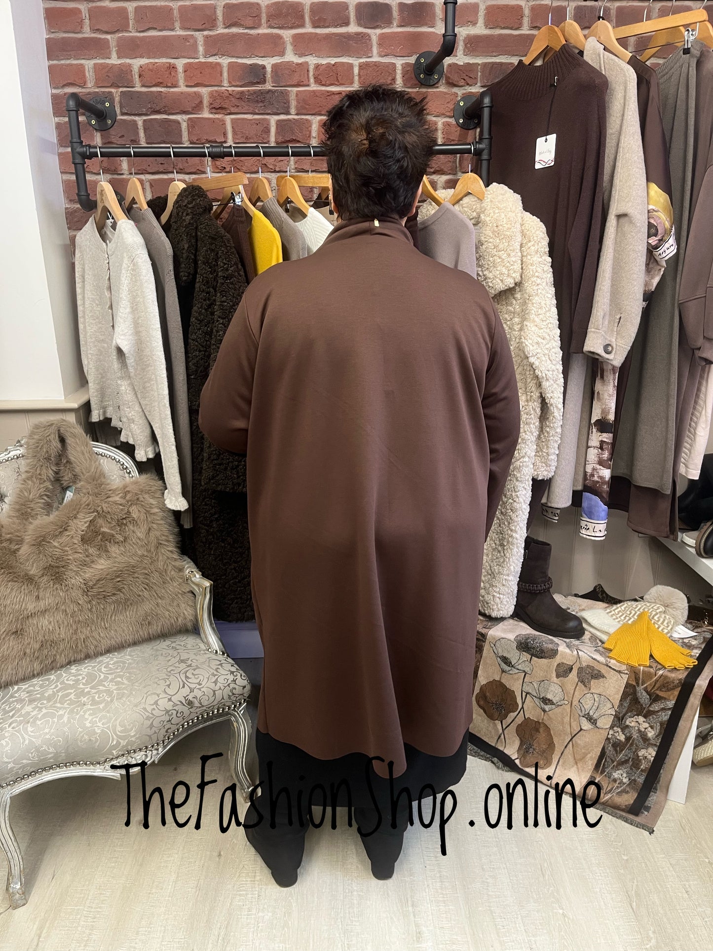 Erin brown waterfall jacket 14-22