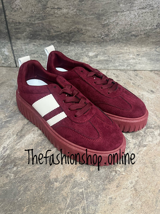 Bonnie wine platform trainers sizes 3-8 (36-41)