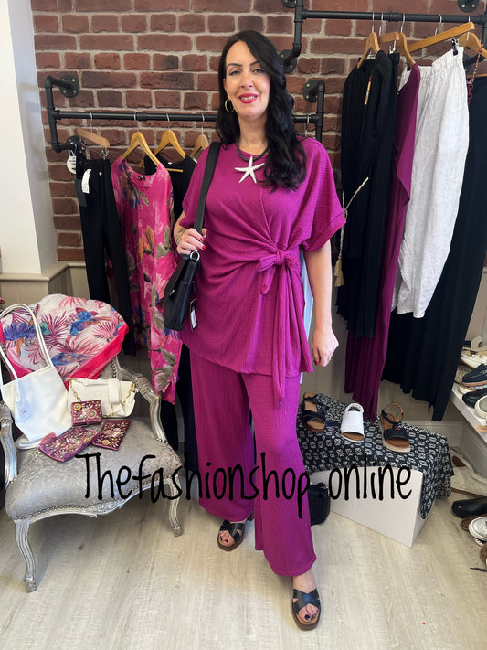 Lois magenta side tie co-ord 12-20