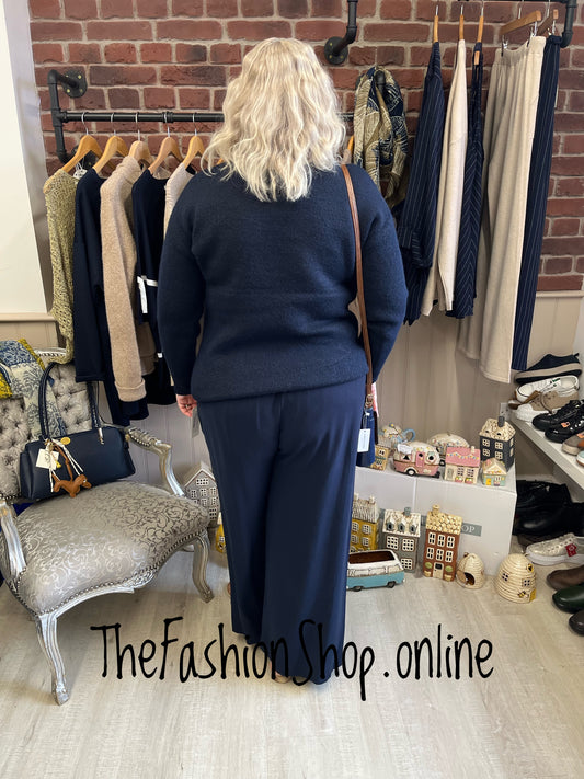 Jamie navy love wool mix jumper 12-18