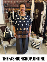 Stella black circles spot top 12-20