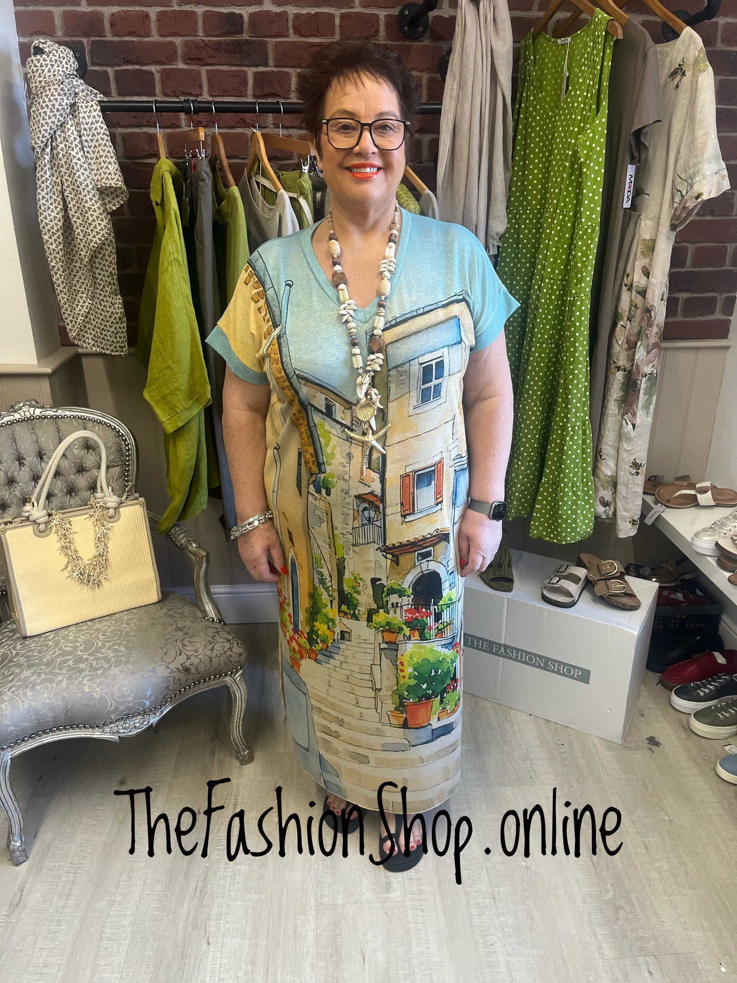 Helen Italian street scene summer dress 12-18