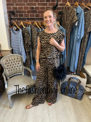Evie leopard print trouser set 8-12