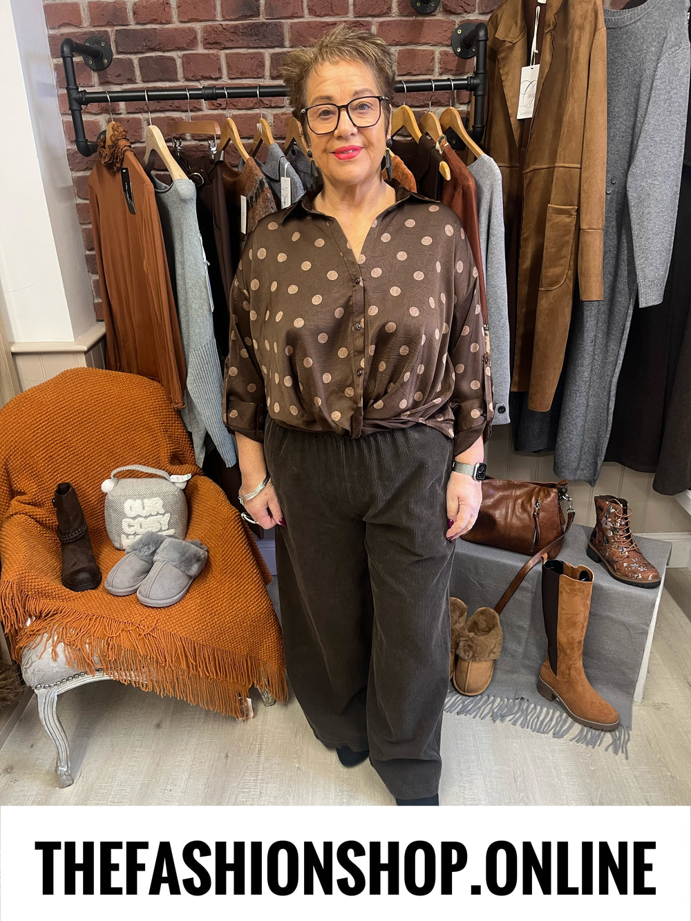 Ellis brown cord wide leg trousers 10-20