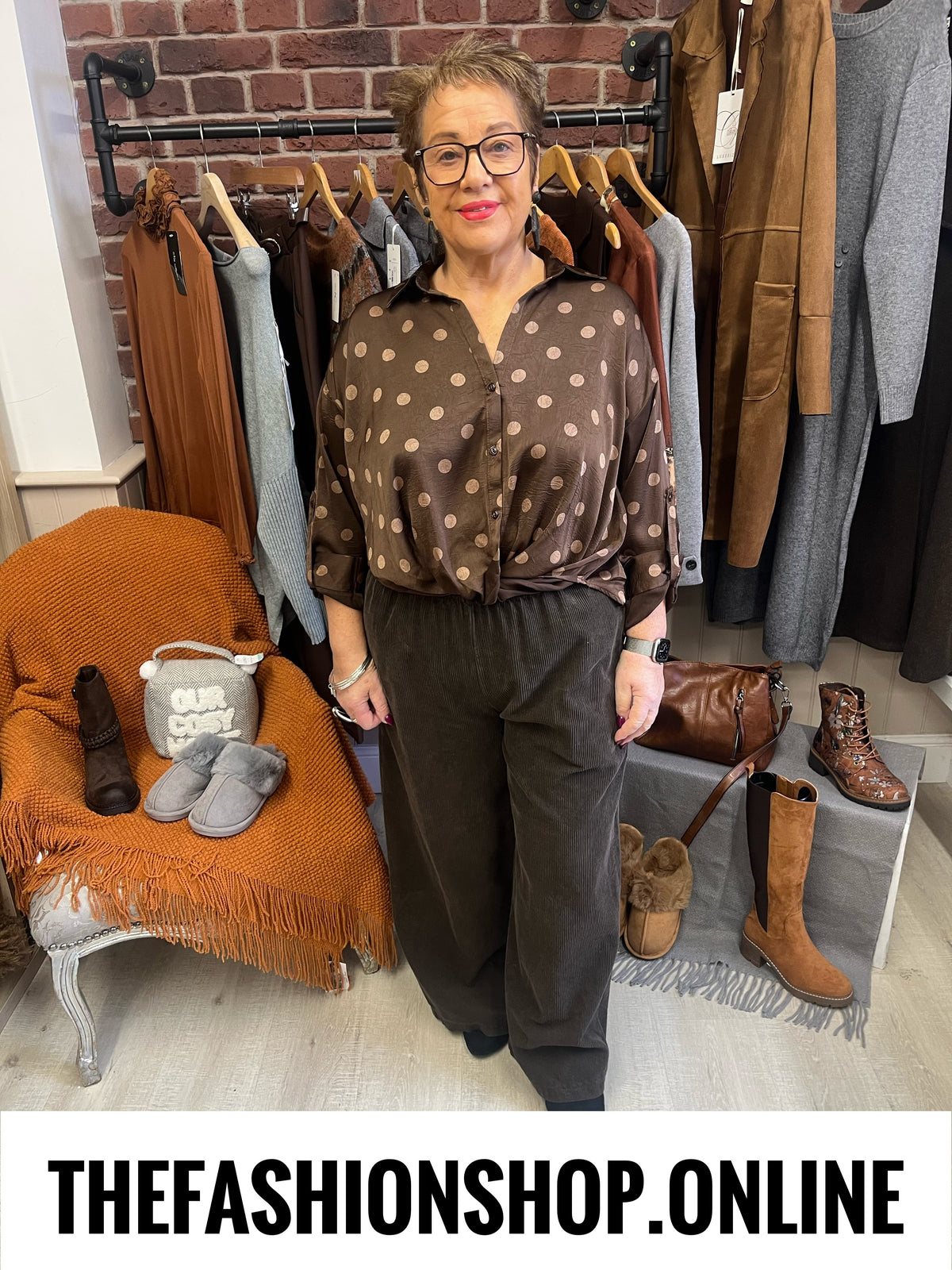 Ellis brown cord wide leg trousers 10-20