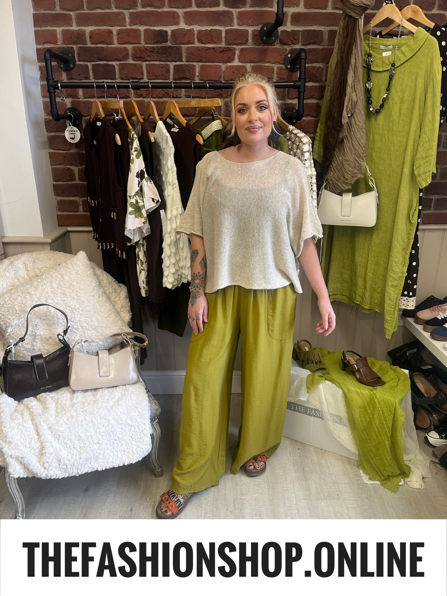 Sammy beige fine knit top 10-20