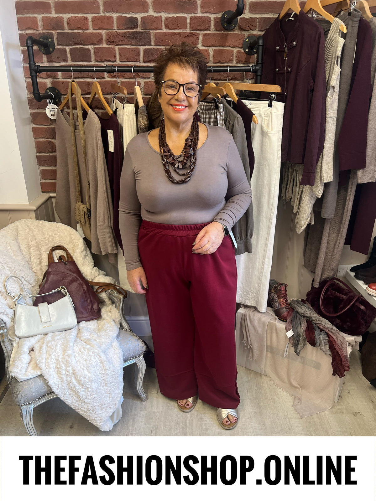 Winnie mocha long sleeve layering top 10-16