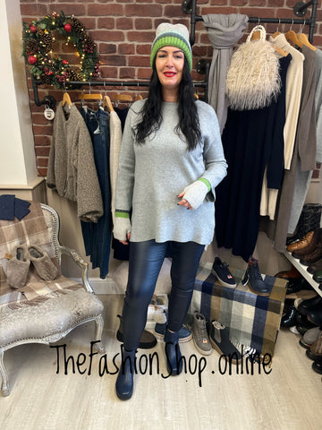 Lola grey cashmere mix jumper 12-18