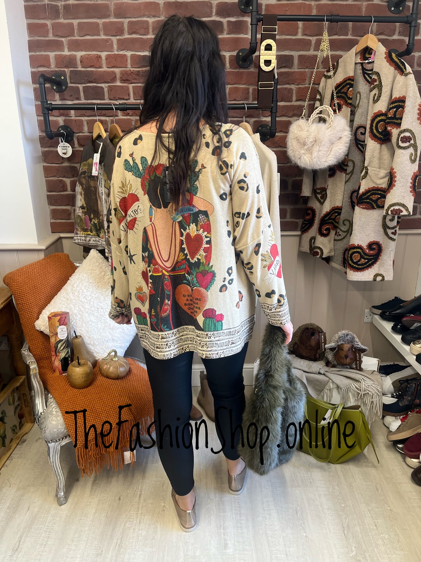 Frida hearts long sleeve shimmer top 18-24