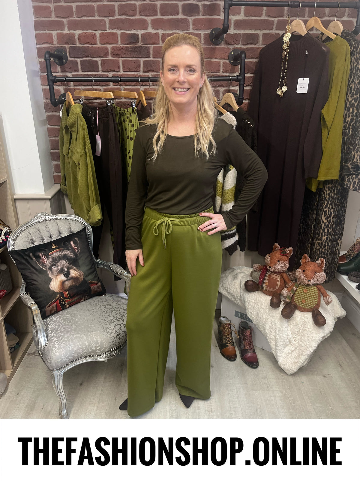 Samantha olive casual trousers 8-20