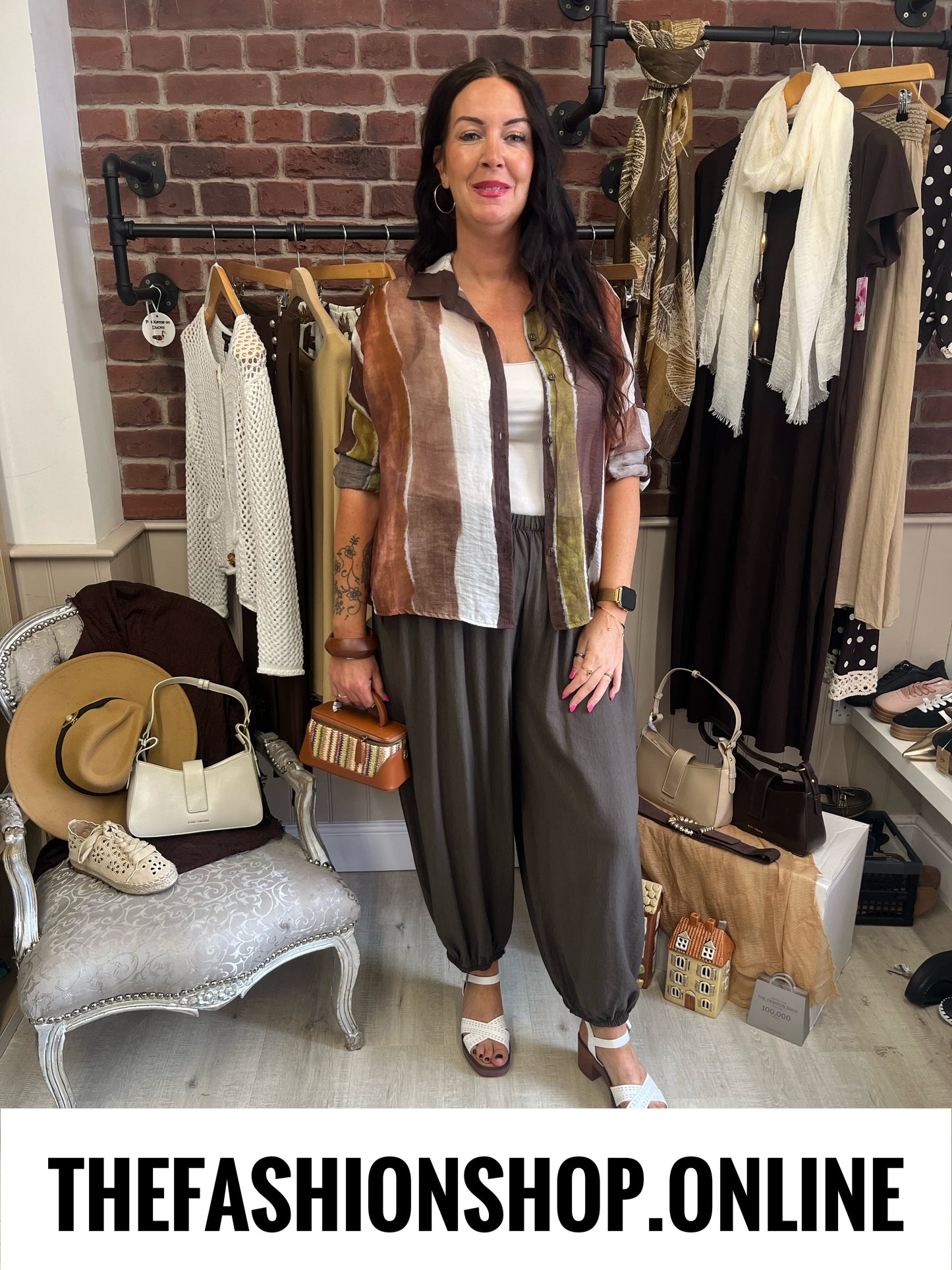Blake brown stripes sheer blouse 10-18
