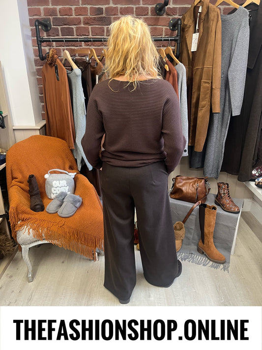 Libby brown ribbed jumper 8-16