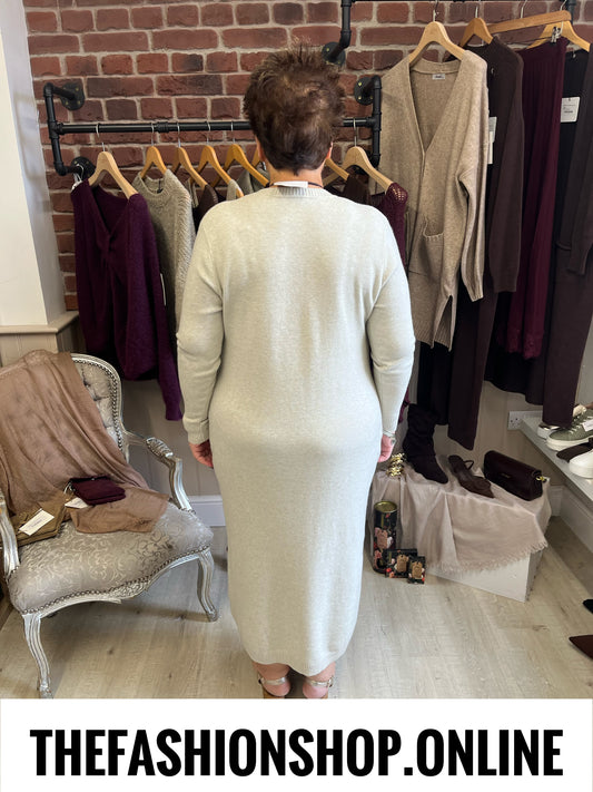 Olivia beige cashmere mix jumper dress sizes 12-14 and 16-18