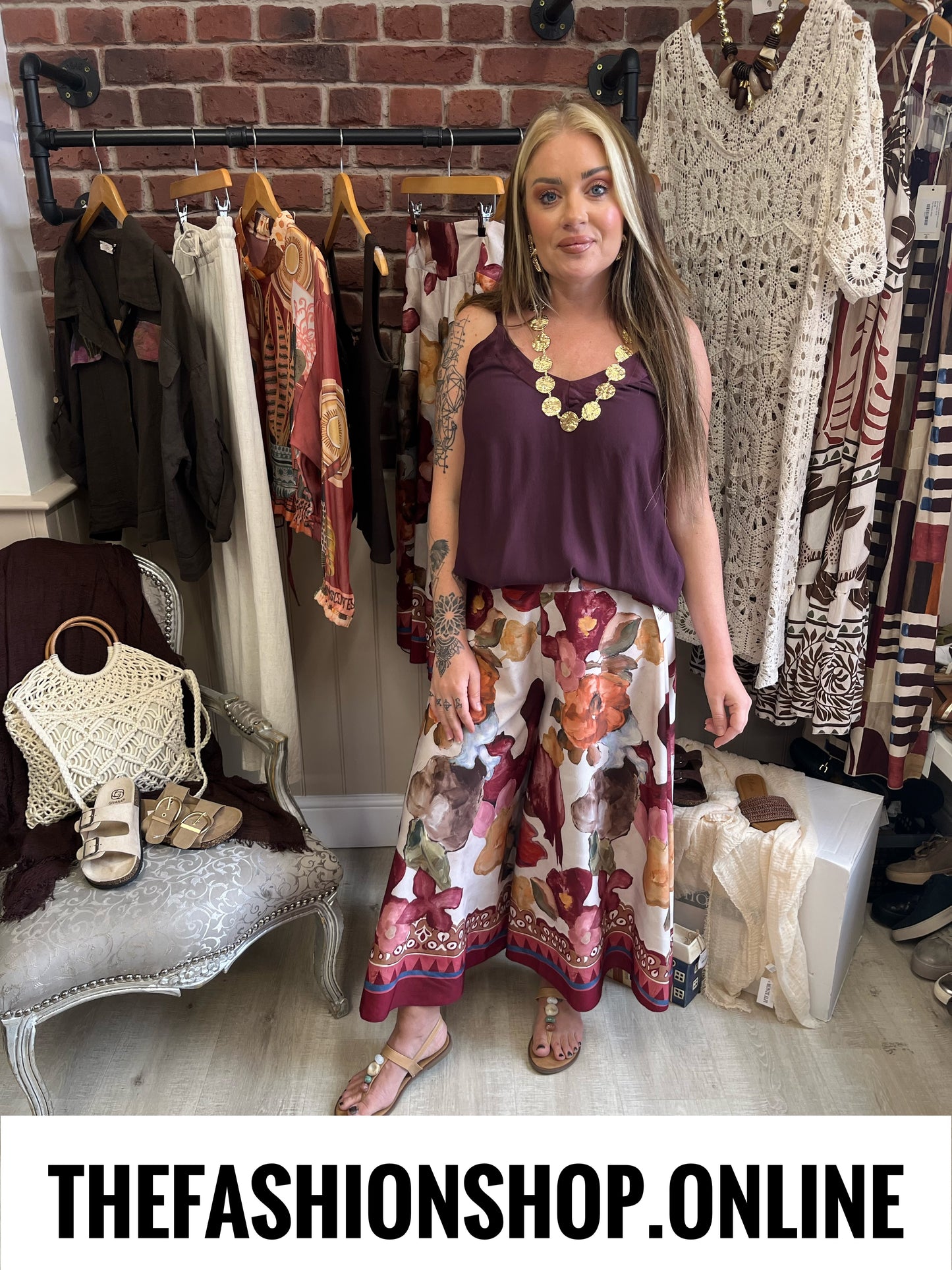 Octavia wine floral culottes 8-14
